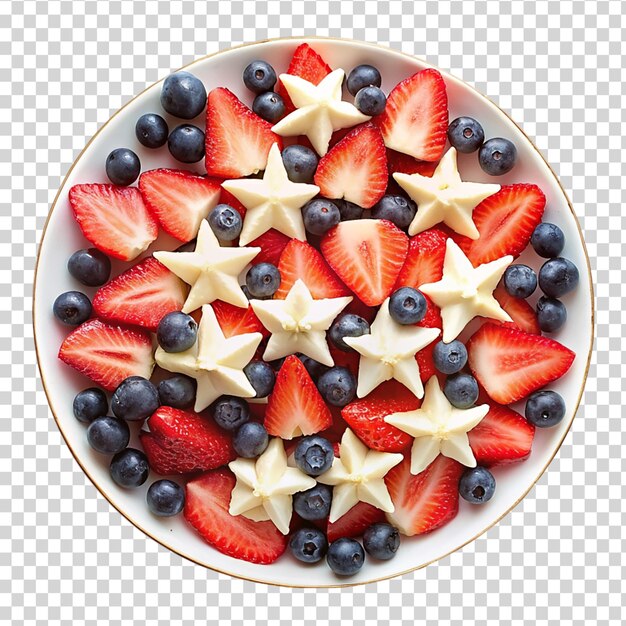 PSD patriotyczna amerykańska flaga w kształcie serca w kształcie owocu na przezroczystym tle