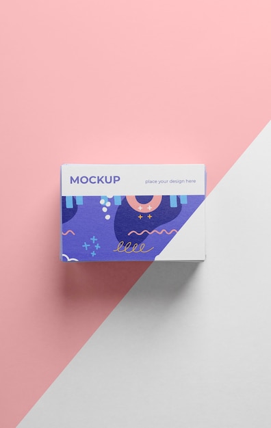 Patroon visitekaartjes mockup bovenaanzicht