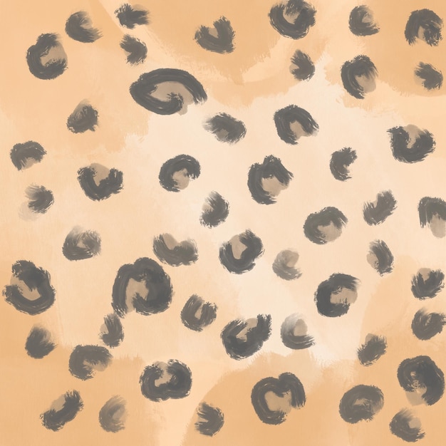 A pattern painting of a leopard print with black spots