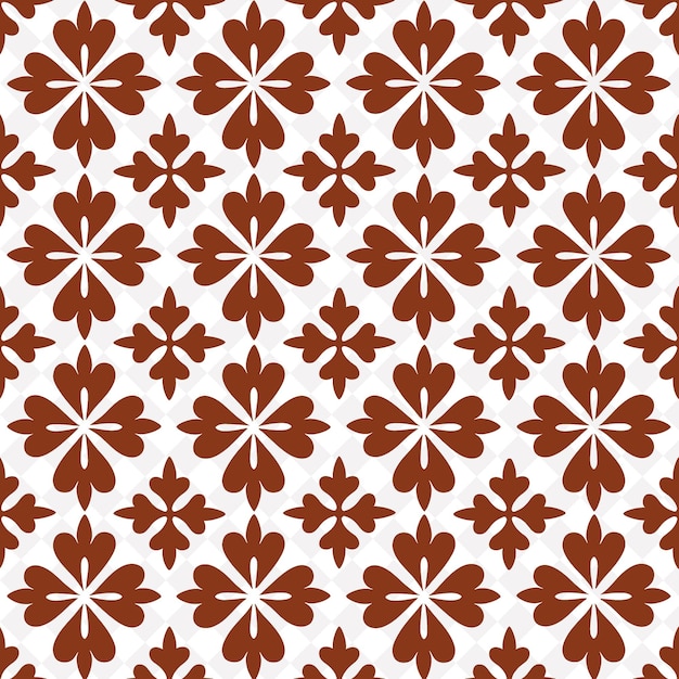 PSD a pattern of red and brown flowers on a white background