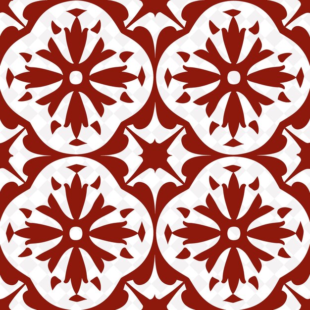 PSD a pattern of red and white flowers with a star on the top