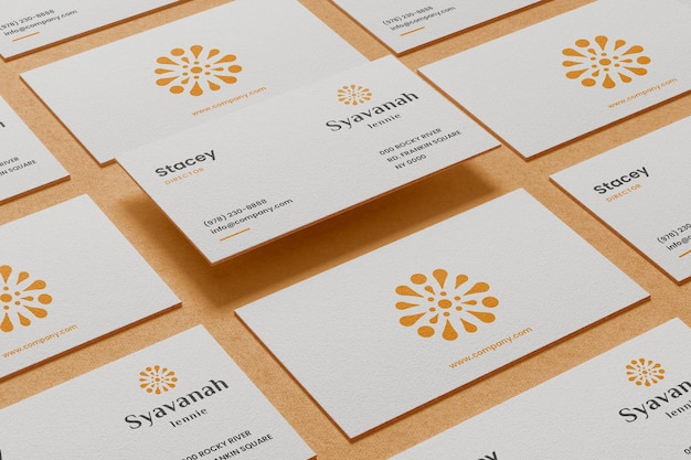 Pattern visit cards, simple business card mockup front and back easy to edit