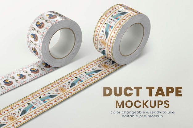 Premium PSD  Patterned duct tape mockup psd, editable design