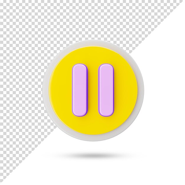 Pause 3d transparent icon 3d rendered 3d symbol and sign