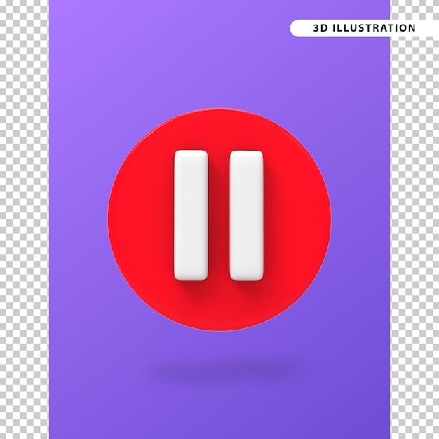 PSD pause button 3d illustration