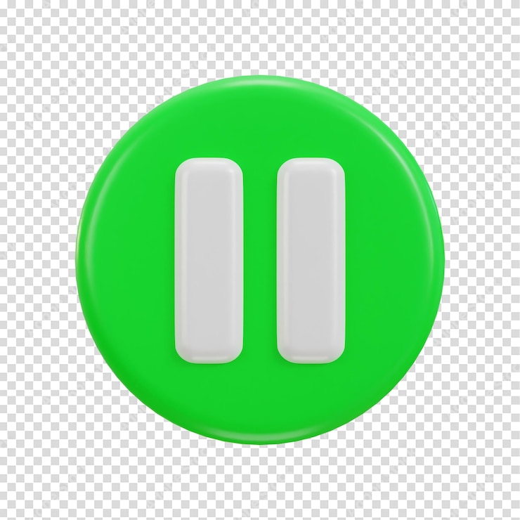 PSD pause button icon 3d rendering vector illustration