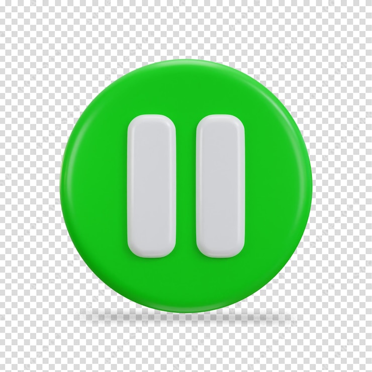 PSD pause icon 3d rendering illustration
