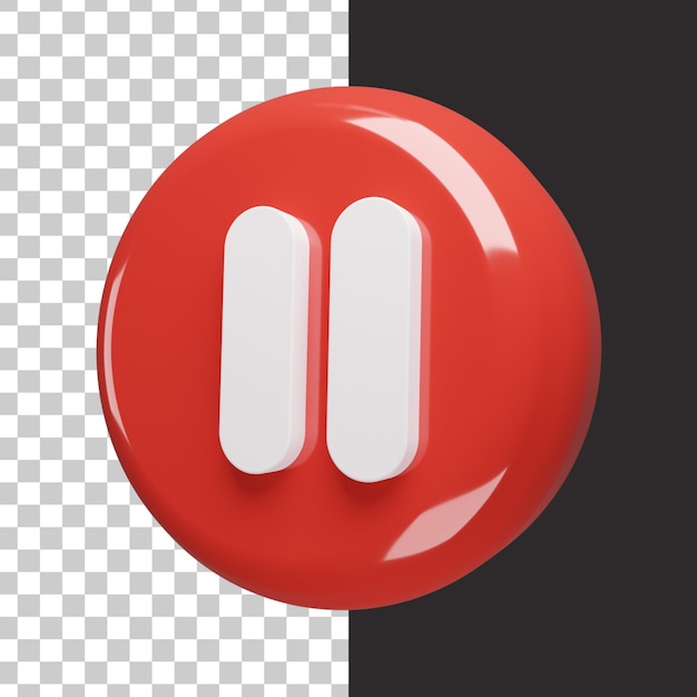 PSD pause icon in 3d rendering