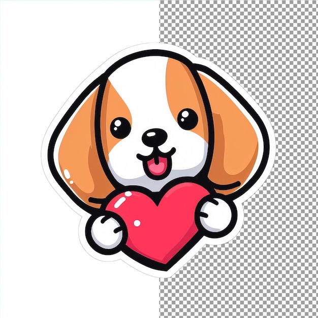 PSD paw print love sticker