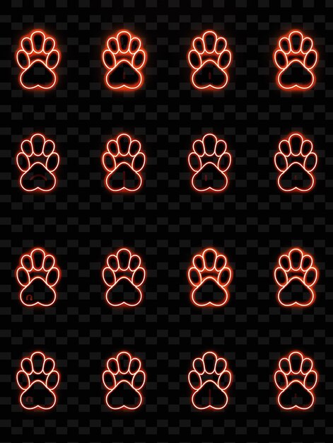 PSD paw prints on a black background