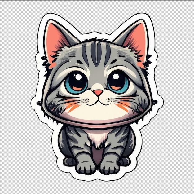 PSD pawsitively cute cat sticker in png