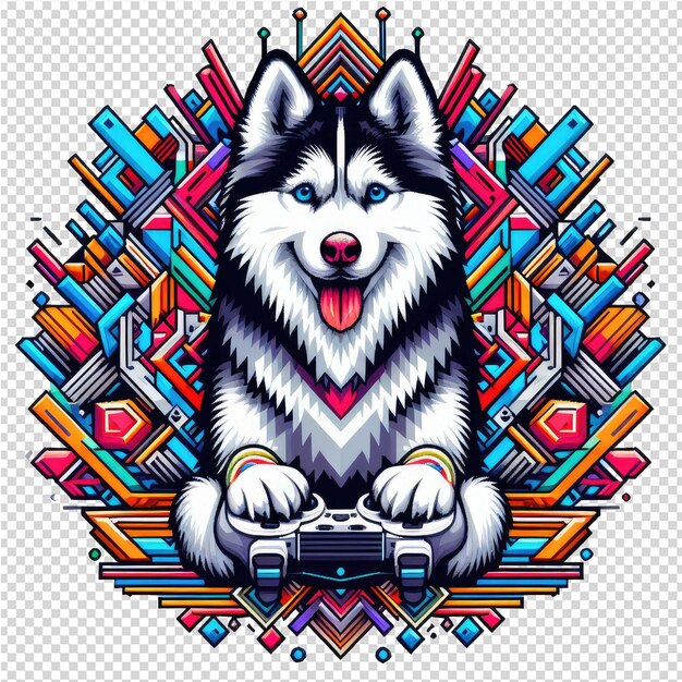 PSD pawsome companion vector dog art on a clear png background