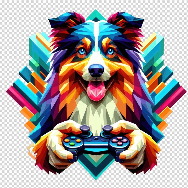 PSD pawsome companion vector dog art su uno sfondo png chiaro