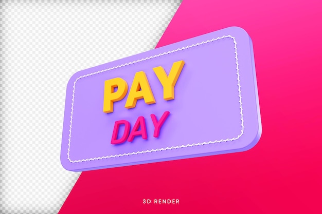 PSD pay day banner 3d