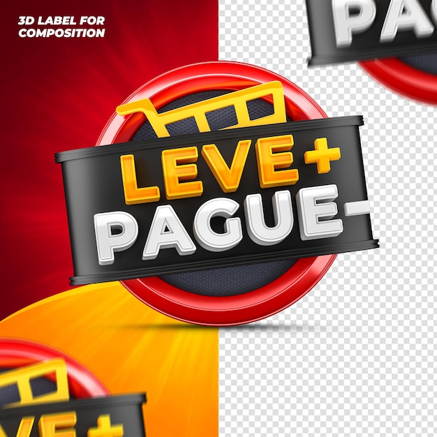 PSD pay less take more for brazilian campaign 3d render