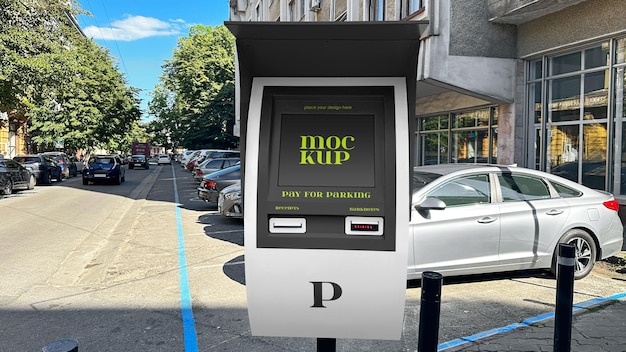 PSD pay for parking station mockup psd template