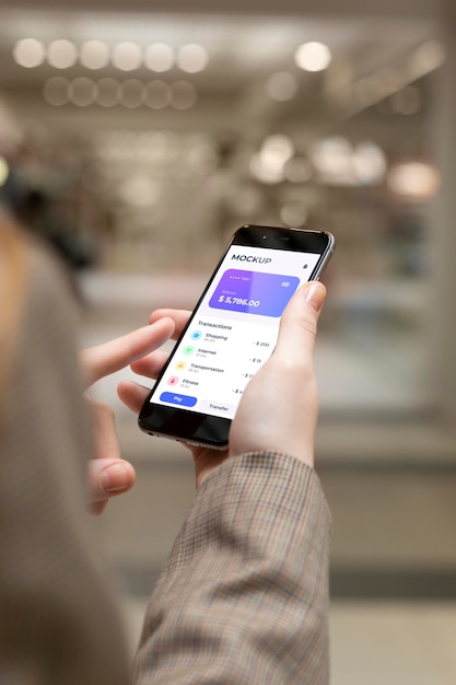 PSD app di pagamento per mock-up di smartphone