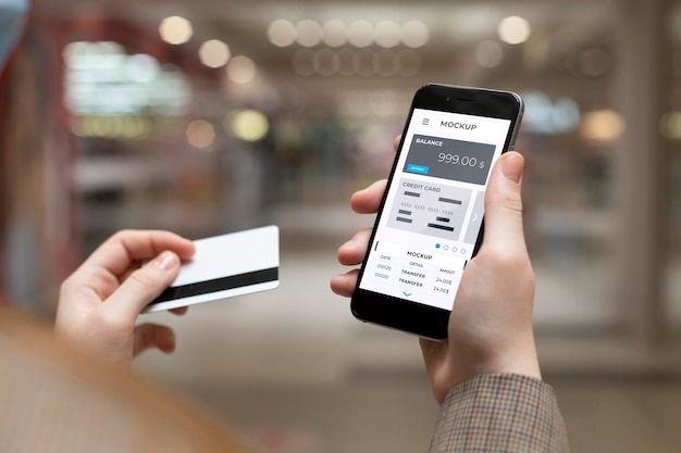 PSD app di pagamento per mock-up di smartphone