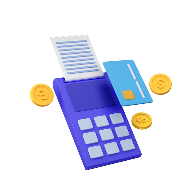 Payment by creadit card Pos machine with money coins and debit card