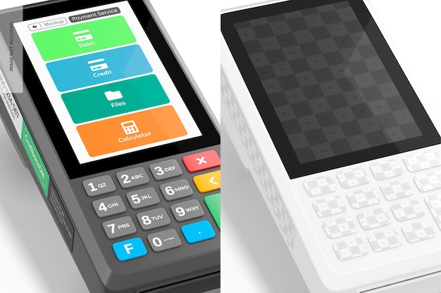 payment device mockup, close up
