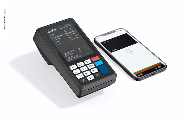 PSD payment device with smartphone mockup