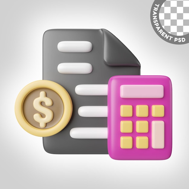 PSD payroll 3d illustration icon