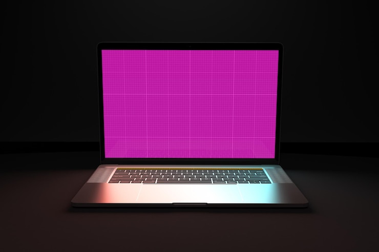 PSD 검은 목업에 pc
