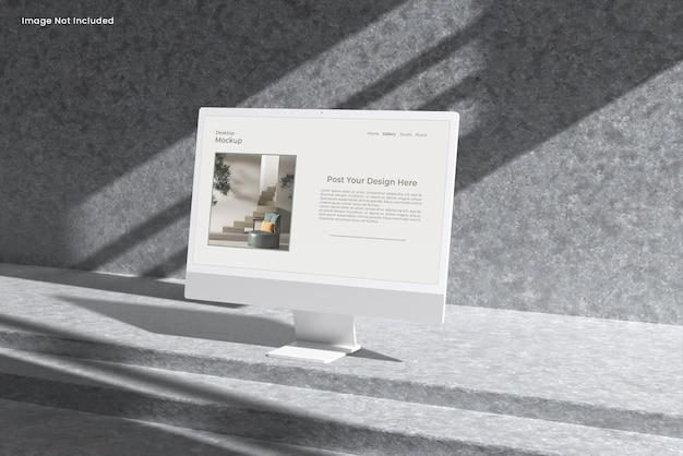 Pc Desktop Screen Minimalist Mockup