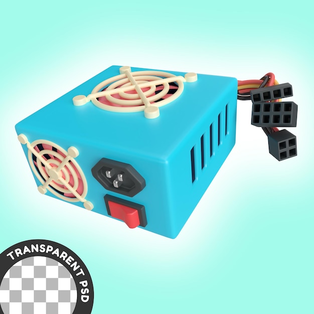 Pc power supply 3d illustration icon