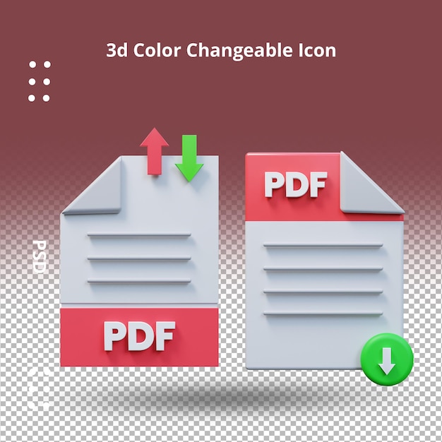 Pdf file icon or pdf download and upload file icon