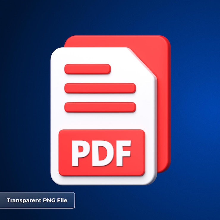 PSD pdf format file 3d icon