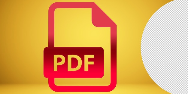 ไอคอน PDF บนพื้นหลังโปร่งใส ไอคอนไฟล์ PDF สัญลักษณ์รูปแบบ PDF สไตล์โมเดิร์น