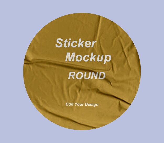 PSD pds round sticker for mockup