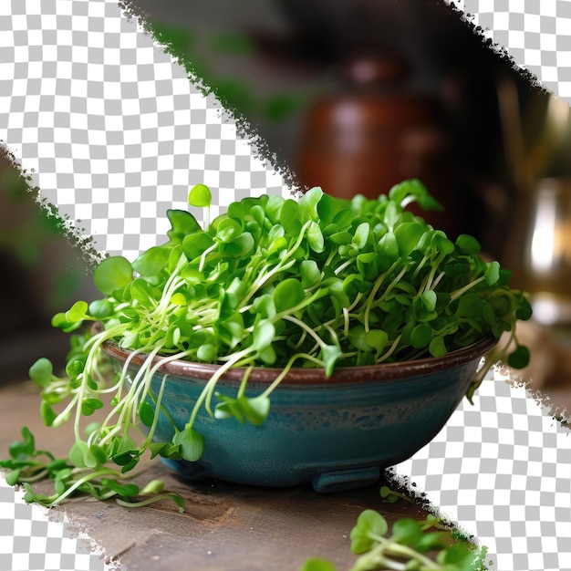 PSD pea greens used for vegetarian dishes and restaurant dish decoration transparent background