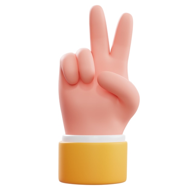 PSD peace 3d icon for hand gesture