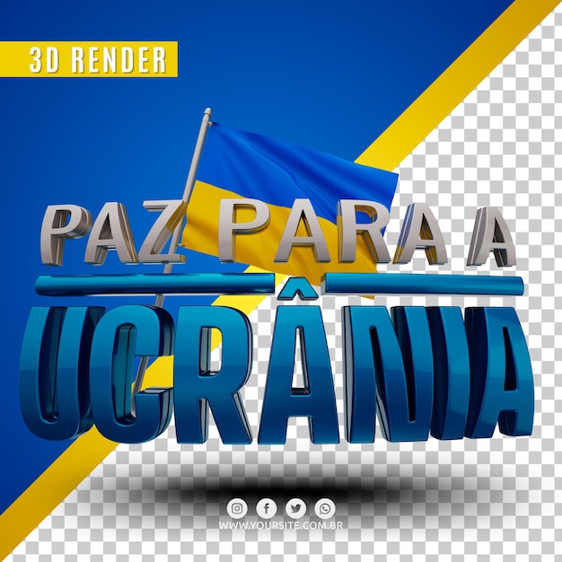 Peace for ukraine 3d render