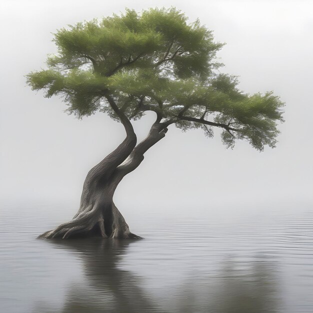 PSD immagine pacifica degli alberi lungo il fiume