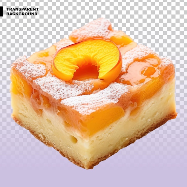 透明な背景の桃のケーキ