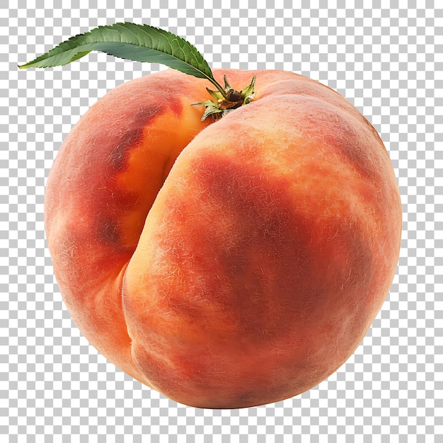 PSD peach fruit png geïsoleerd op transparante achtergrond