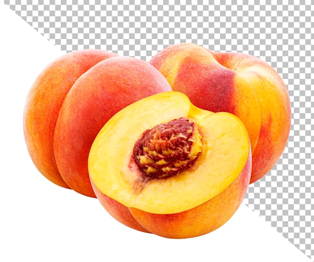 PSD peach fruits isolated