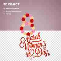 PSD peach red rose floral womens day