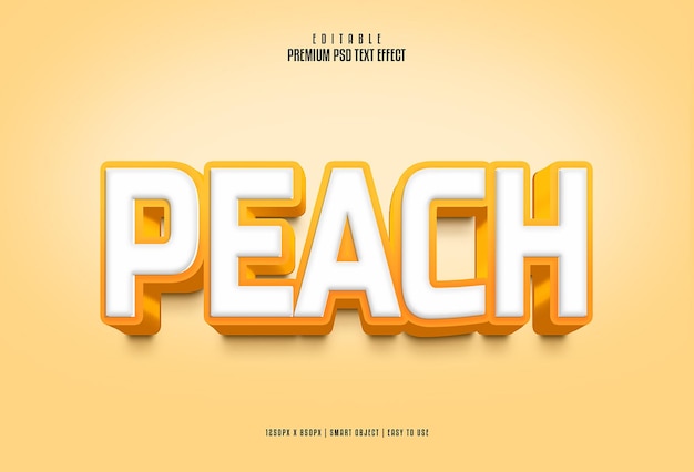 Peach W Pełni Edytowalny Edytor Efektów Tekstowych Psd