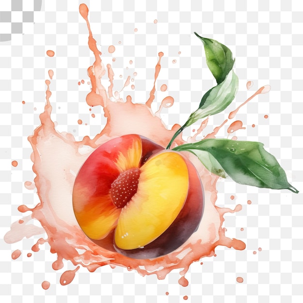 PSD peach watercolor transparent background