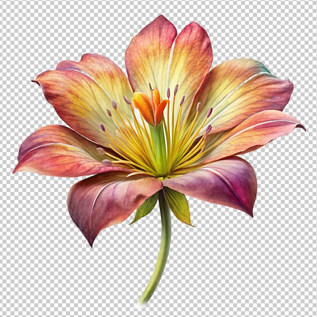 PSD peacock flower on transparent background