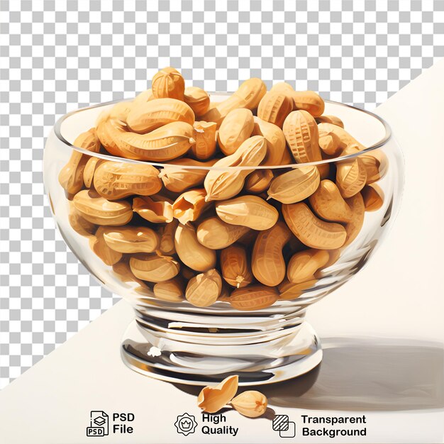 PSD peanuts in glasses on transparent background