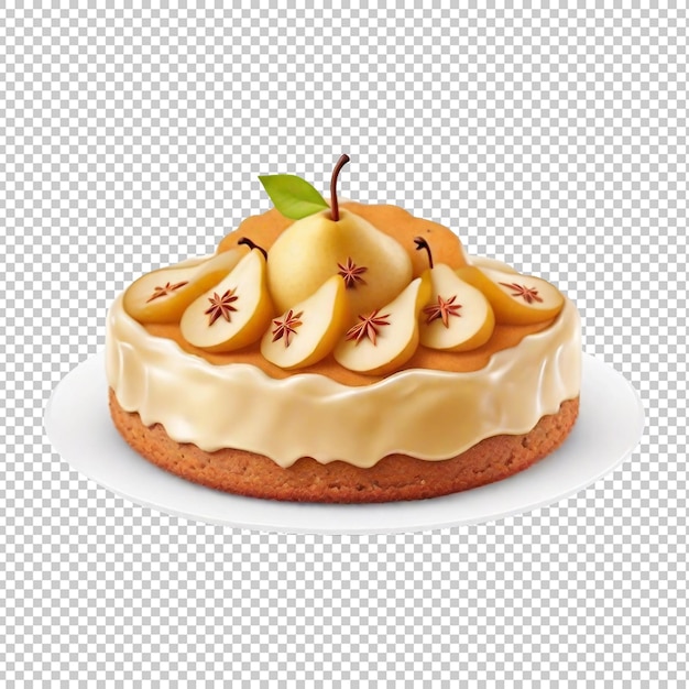 Premium PSD | Pear cake isolated on transparent background