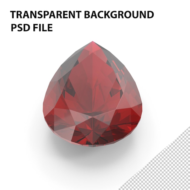 pear cut ruby png