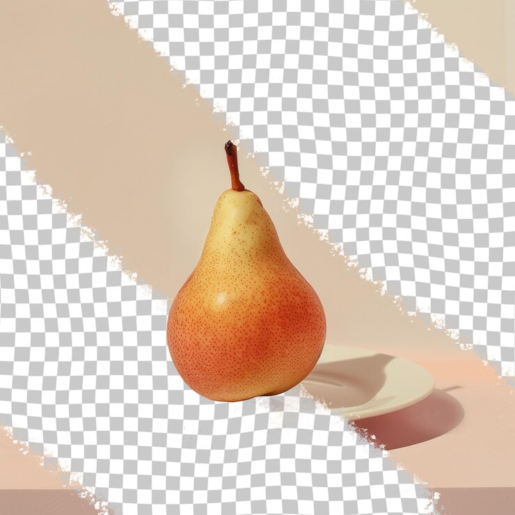 PSD a pear on a staircase with a square background with a square pattern in the background
