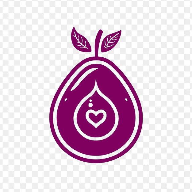 PSD a pear with a heart inside of it