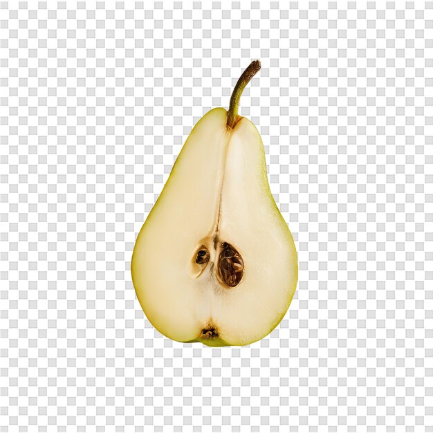 PSD a pear with a stem and the word pear on it